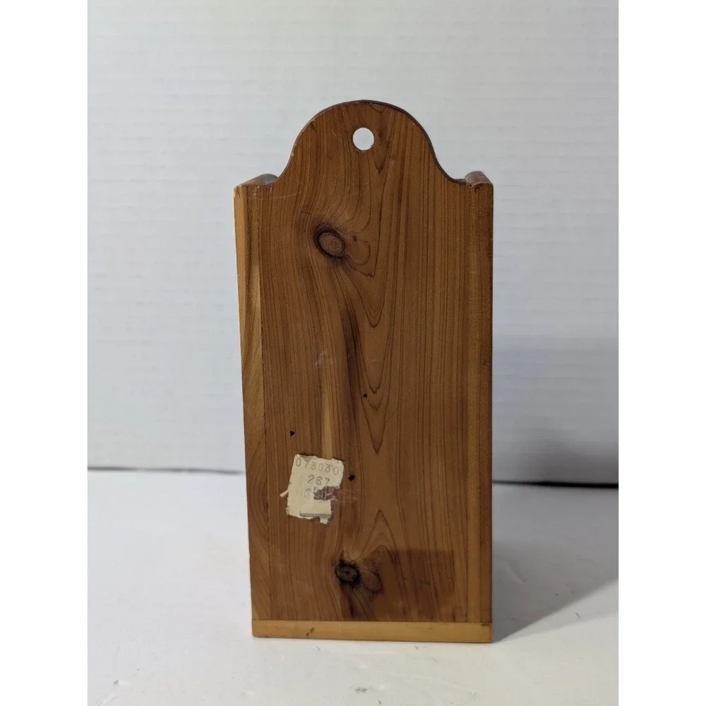 Vintage Cedar Wood Souvenir Match Holder - Montana Cabin Decor Wall Mount